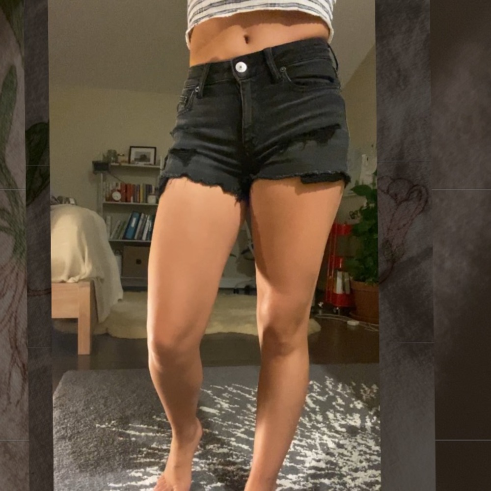 Next level stretch black denim shorts